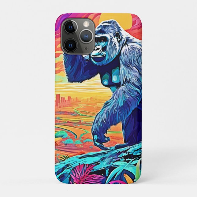 Neon Jungle Gorilla Urban Fantasy Case-Mate iPhone Hülle (Rückseite)