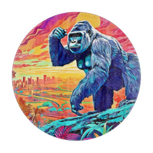 Neon Jungle Gorilla Urban Fantasy Schneidebrett