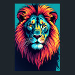 Neon Jungle King - Pop Art Lion Poster<br><div class="desc">Treten Sie ein in ein Reich, in dem die Wildnis mit dem Poster "Neon Dschungel King - Pop Art Lion" auf das pulsierende Leben trifft. Das ist nicht nur eine Darstellung eines Löwen; es ist eine mutige Neuinterpretation, die das Wesen des regulären Powers durch eine elektrisierende Kunstlinse des Pops erfasst....</div>