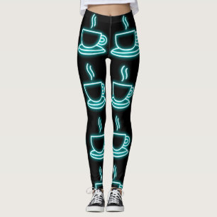 NEON KAFFEE DRUCKEN YOGA PANTS LEGGINGS