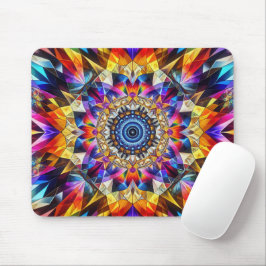 Neon Kaleidoscope Design Mousepad