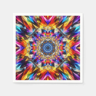 Neon Kaleidoscope Design Serviette