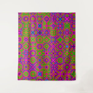 Neon-Kaleidoskop Abstrakter Wandteppich