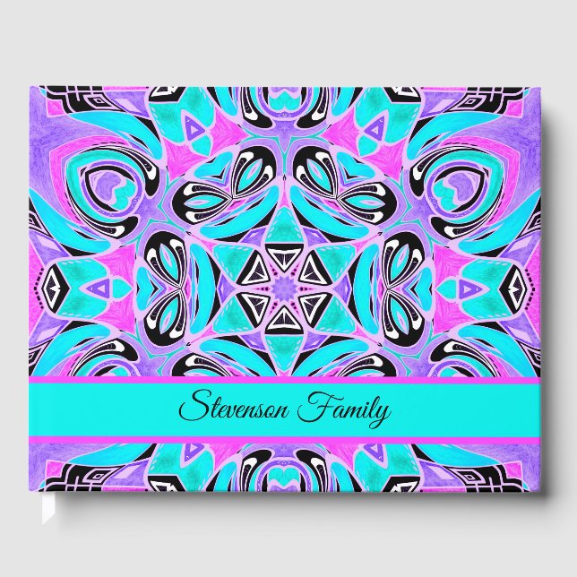 Neon Kaleidoskop Gästebuch (Vorderseite)