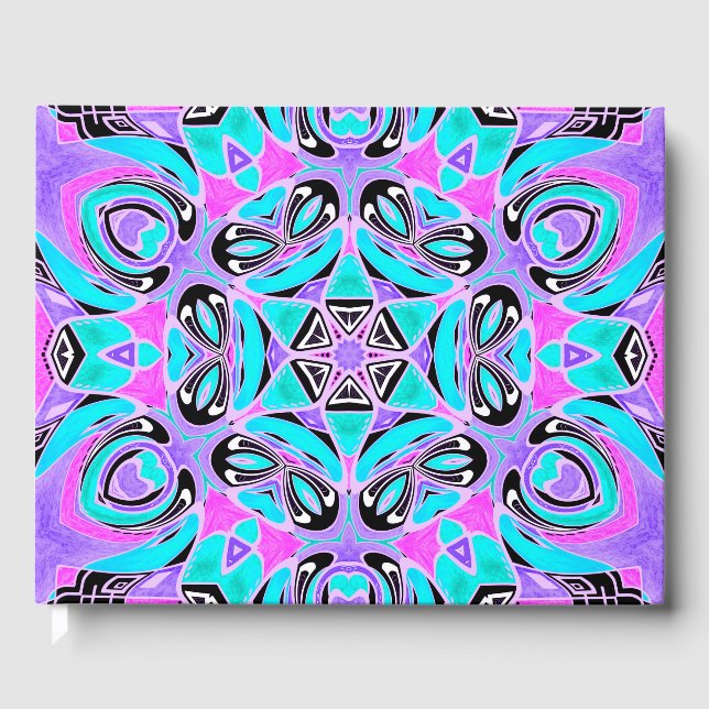 Neon Kaleidoskop Gästebuch (Vorderseite)