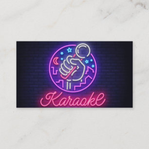 Neon Karaoke Bar Business Card Visitenkarte