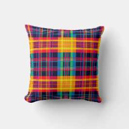 Neon Kariert Checkered Pattern Kissen