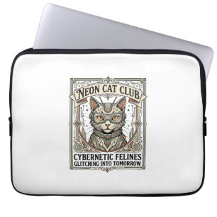 Neon-Katzen-Club Katze Cyberpunk Vintage-Vektor-Ar Laptopschutzhülle