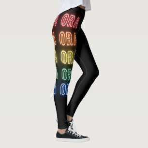 Neon Kia Ora Regenbogen-Stolz-Druck Leggings