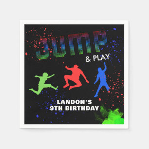Neon Kids Trampolin Park Geburtstagsparty Serviette