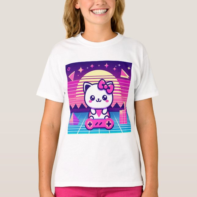 Neon Kitty T-Shirt (Vorderseite)