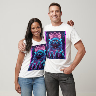 Neon-Königskatze & Süße Kätzchen Lebendige Neon- T-Shirt