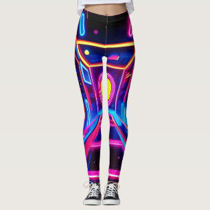 Neon-Korridor: Eine digitale Odyssee Leggings