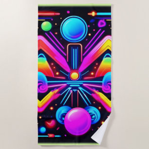 Neon Kosmic Kaleidoskop Strandtuch