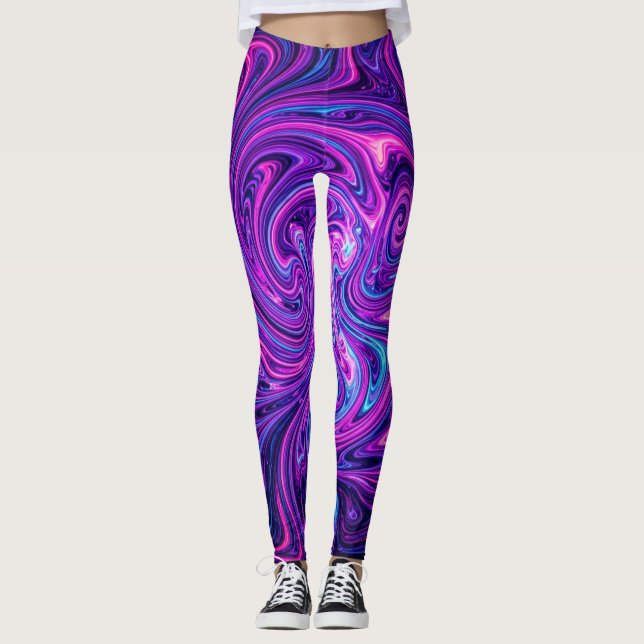 Neon-Kosmic-Schwirrel-Kunst Leggings (Vorderseite)