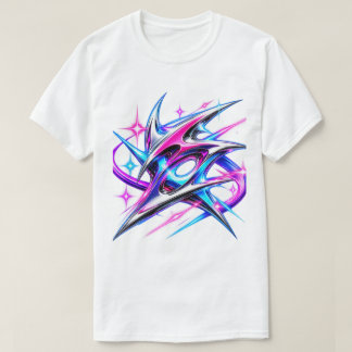 Neon-Kosmik-Abstraktes-Grafik-T-Shirt – Futuristis T-Shirt
