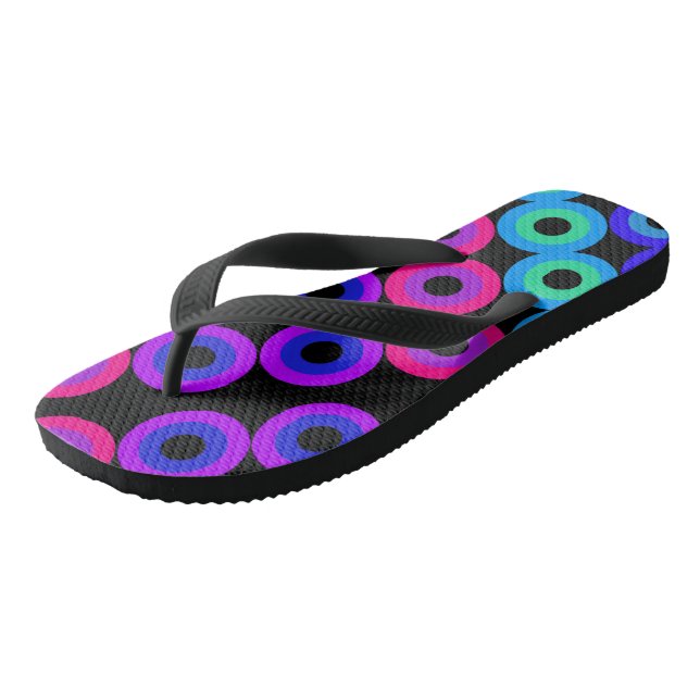 Neon-Kreise Flip Flops (Schrägansicht)