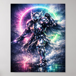 Neon-Kristall-Ritterplakat Poster
