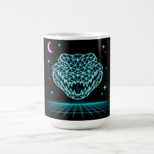 Neon Krokodil Synthwave - Retro Sumpfkönig Kaffeetasse