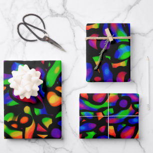 Neon-Kunst Geschenkpapier Set