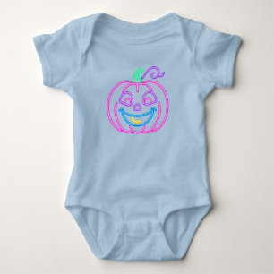 Neon-Kürbis – Helle und lustige Halloween-Gestaltu Baby Strampler