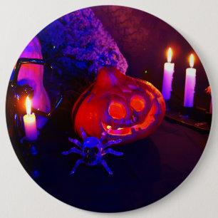 Neon-Kürbisse Button
