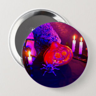 Neon-Kürbisse Halloween Button