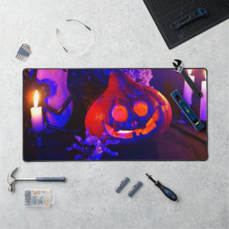 Neon-Kürbisse Halloween Schreibtischunterlage