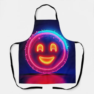 Neon-Lächeln: Helles Glückliches Leuchten Design Schürze