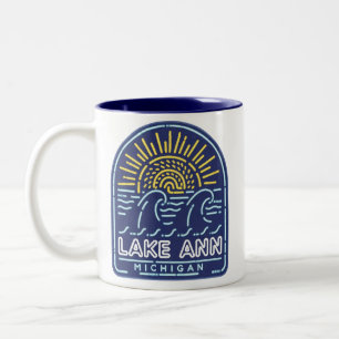 Neon Lake Ann Michigan Wave Zweifarbige Tasse