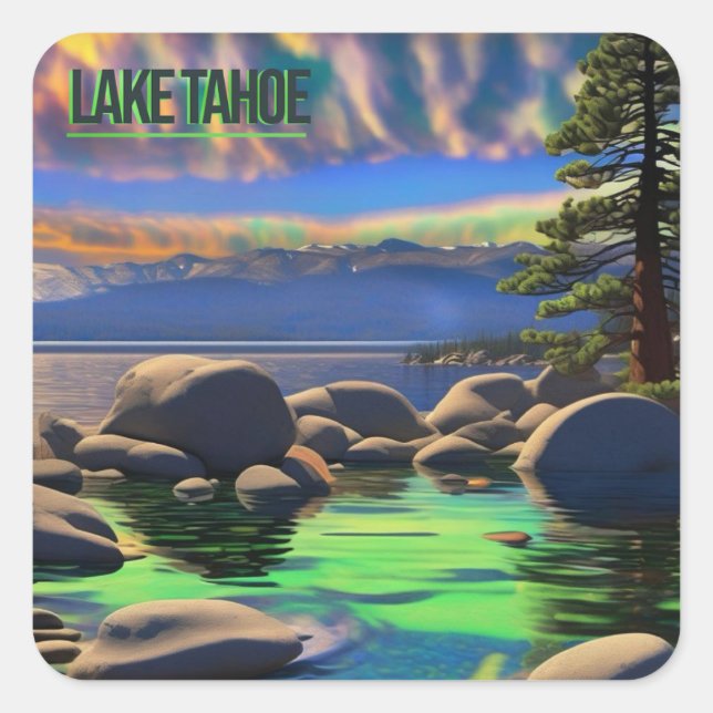 Neon Lake Tahoe Sticker (Vorderseite)