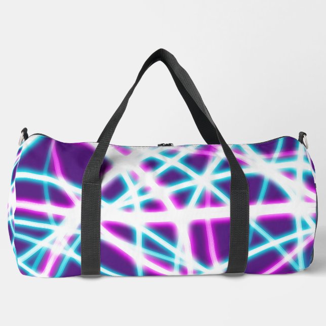Neon Lasers auf Lila Duffle Bag (Vorderseite)