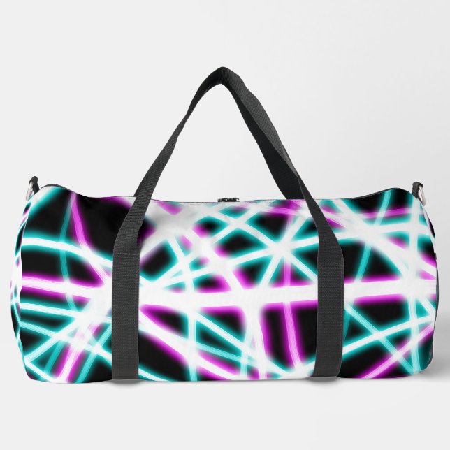 Neon Lasers auf schwarz Duffle Bag (Vorderseite)