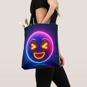 Neon Laughing Emoji Joy