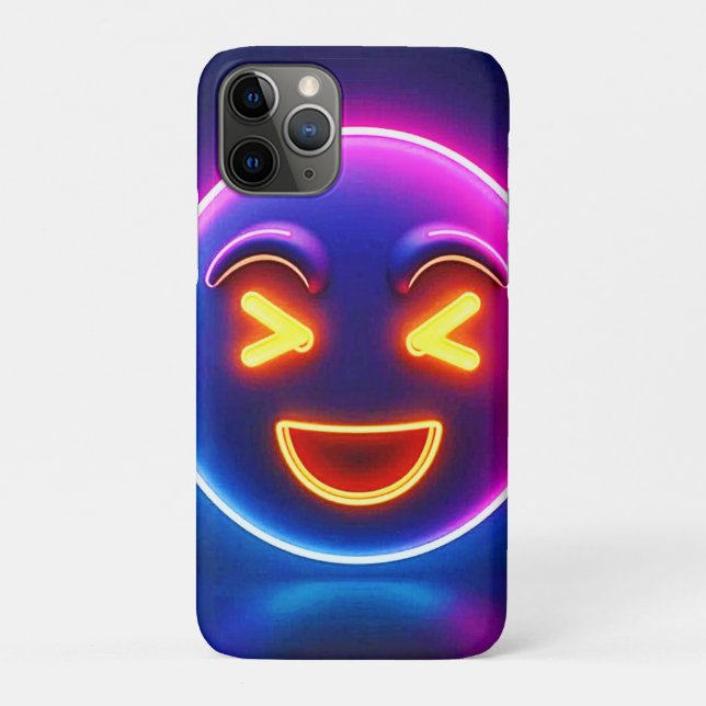 Neon Laughing Emoji Joy Case-Mate iPhone Hülle (Rückseite)