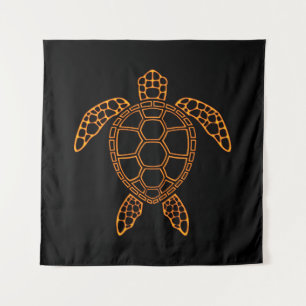 Neon Lava Sea Turtle Design Wandteppich