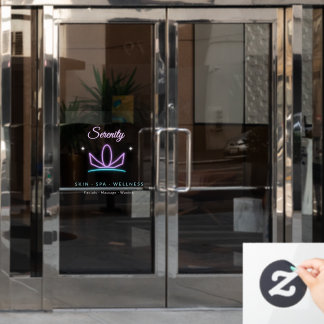 Neon-Lavendel-Lotus-Spa-Skincare-Wellness-Logo Fensteraufkleber