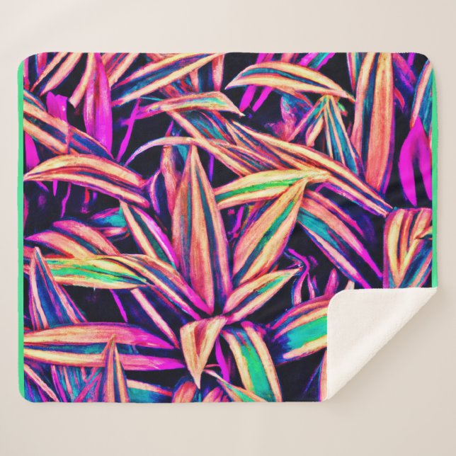 Neon Leaf Patterns enthüllt Sherpadecke (Vorderseite (Horizontal))