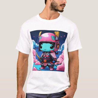 Neon Legends: Chibi Ninja Deity in Koi Armor T-Shirt