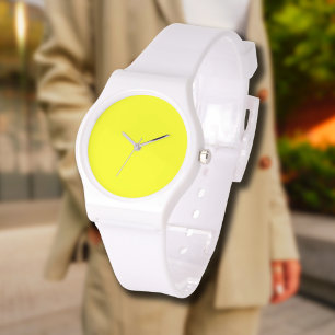 Neon Lemon Solid Color   Classic Armbanduhr