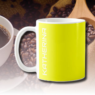 Neon Lemon Solid Color   Klassisches Personalisier Kaffeetasse