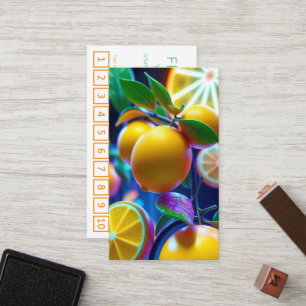 Neon Lemons Limes Treuepunktkarte Treuekarte
