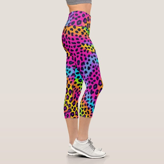 Neon Leopard Print Capri Leggings (Rechts)