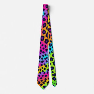 Neon Leopard Print Krawatte