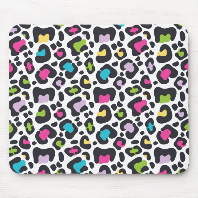 Neon Leopard Print Mousepad (Vorne)