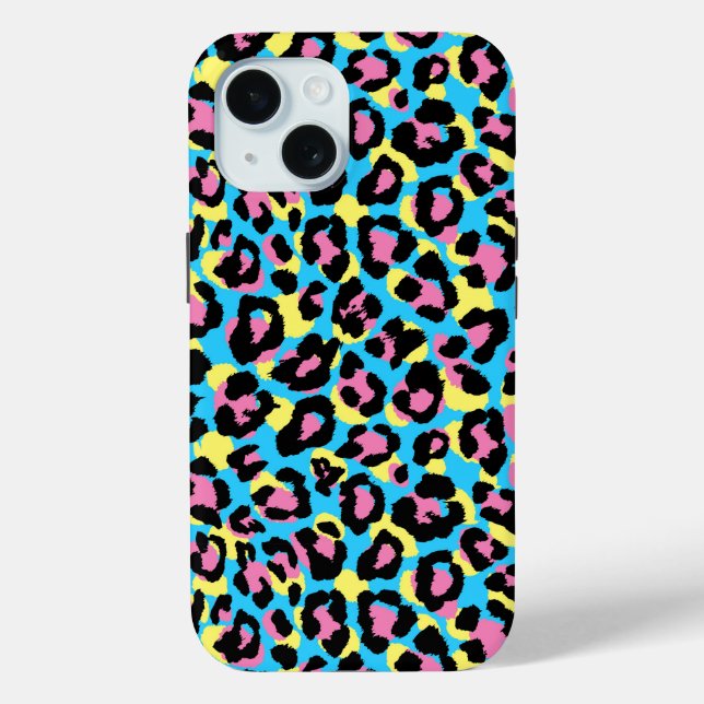 Neon Leopard Spots Muster Case-Mate iPhone Hülle (Rückseite)
