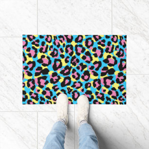 Neon Leopard Spots Muster Fußmatte