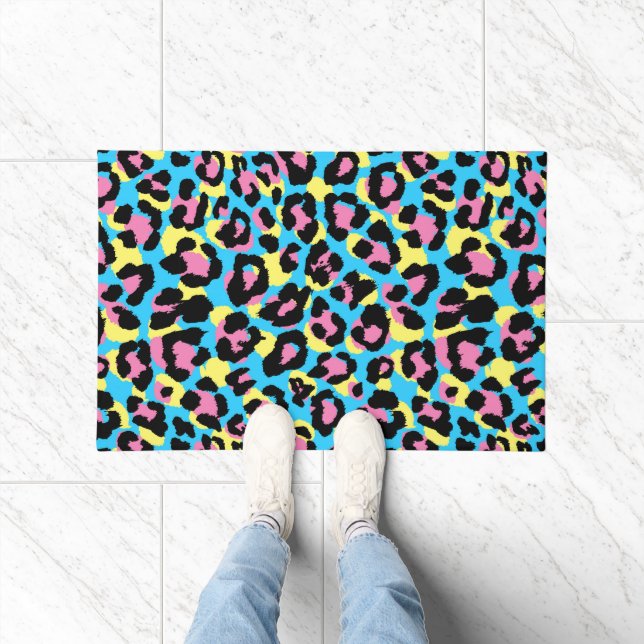 Neon Leopard Spots Muster Fußmatte (Indoor)