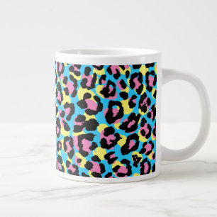 Neon Leopard Spots Muster Jumbo-Tasse