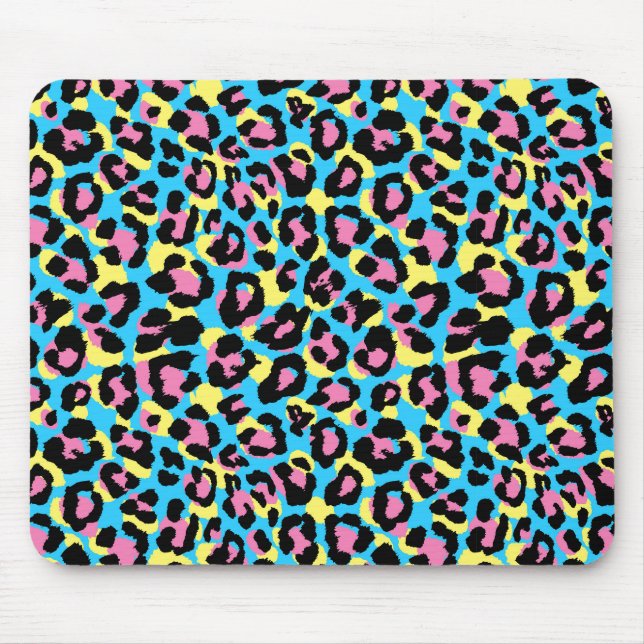 Neon Leopard Spots Muster Mousepad (Vorne)